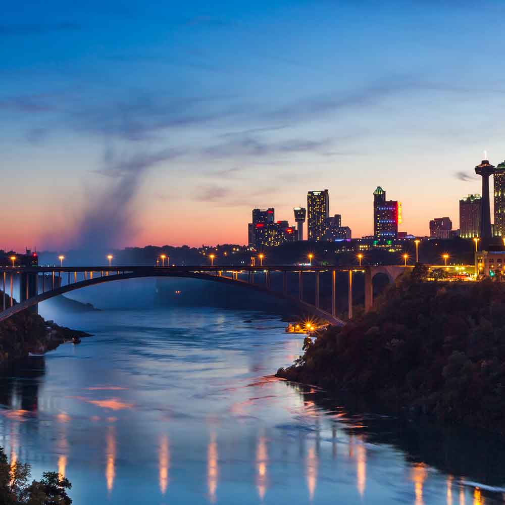 Niagara falls at nighttime